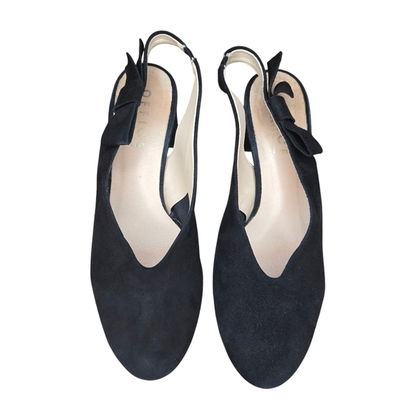 OFFICE LONDON Women's Black Slingback Suede Block Heels - Picture 3 of 7